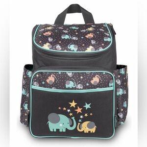 Elephant Print Backpack Diaper Bag